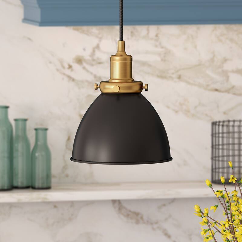 Madison 8" Wide Pendant with Metal Shade