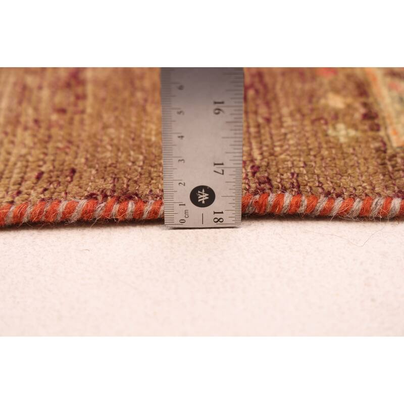 ECARPETGALLERY Hand-knotted Melis Vintage Brown Wool Rug - 3'0 x 11'7