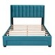 preview thumbnail 20 of 30, Full Size Storage Bed Velvet Upholstered Platform Bed with a Big Drawer