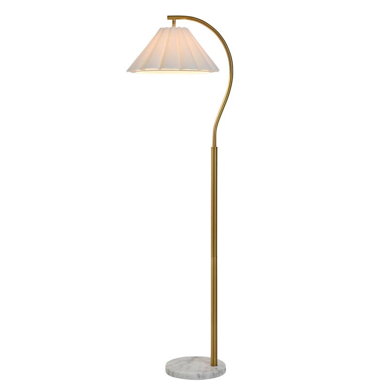 Tamara Day for Stylecraft Vivienne Floor Lamp - White Marble & Polished Brass