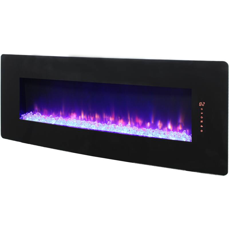 Modern Electric Fireplace Heater, 1400W, Realistic Flame Effects, CSA/UL Certified, for Wall or Tabletop Use - N/A