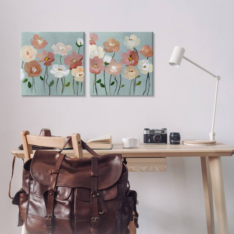 Stupell Budding Boho Blooms Canvas Wall Art Design By Charity Henderson (Set of 2)