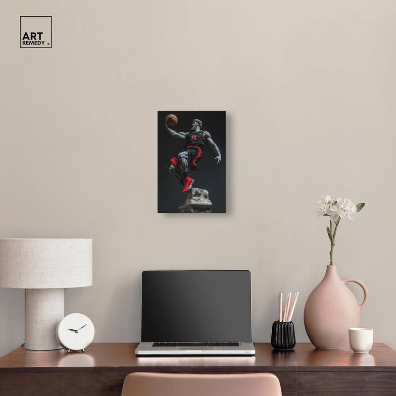 Basketball Sculpture Canvas by Art Remedy, Gallery Wrapped
