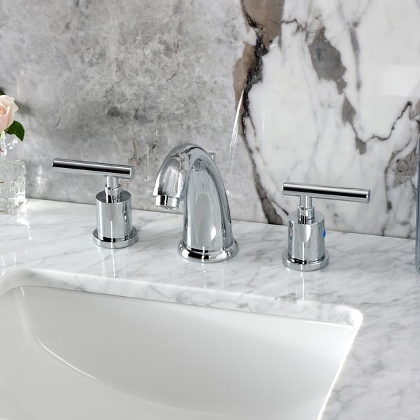 slide 2 of 22, Kingston Brass Manhattan Two-Handle 3-Hole Deck Mount Widespread Bathroom Faucet with Retail Pop-Up Drain