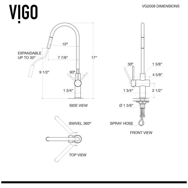 Vigo Gramercy 1.8 GPM Single Hole Pull-Down Kitchen Faucet
