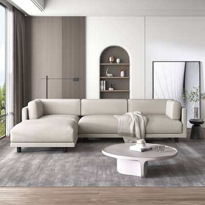 Modern Upholstery Sectional Sofa L Shaped Sofas and Couches Ottoman Modular Convertible 3 Seat Sofas with Reversible Chaise