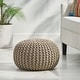 preview thumbnail 39 of 62, Moro Handcrafted Modern Cotton Pouf by Christopher Knight Home Brown