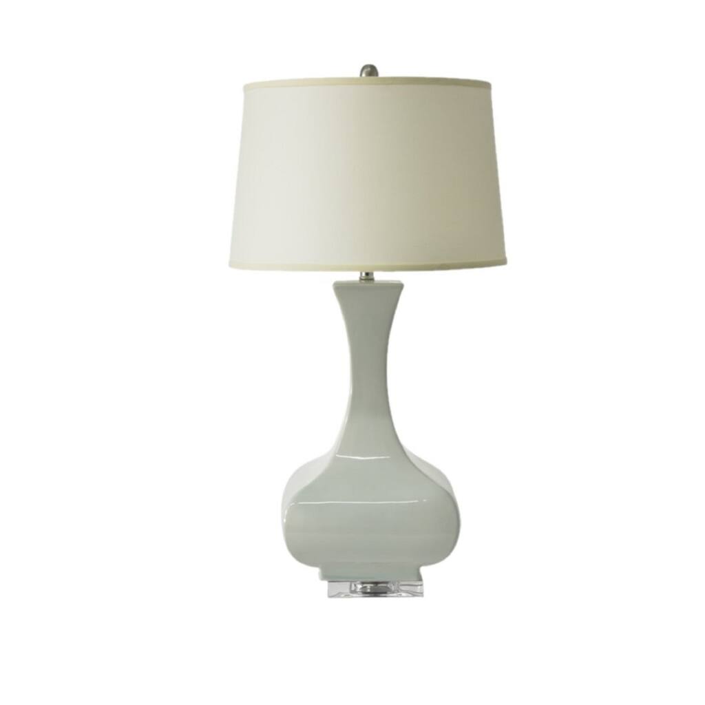 Flair 31 in. Mojito Green Transitional Modern Bedside Ceramic Table Lamp with Acrylic Base