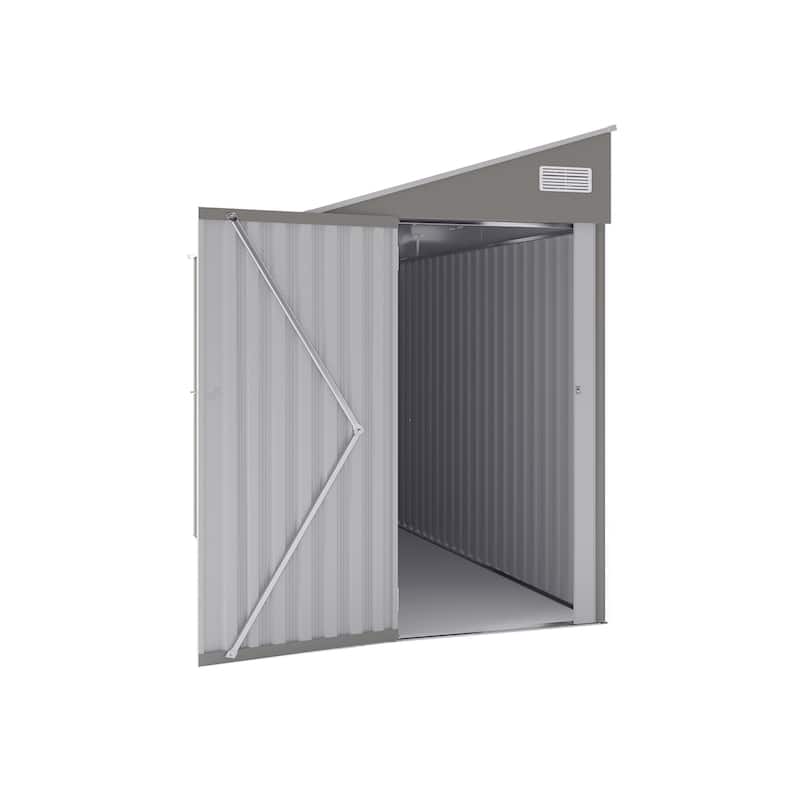 4*8FT Storage Shed, Single Hinge Door, Solid Structural Design, Good Ventilation, Surface With Protective Film