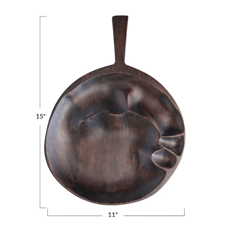 Acacia Wood Serving Board with Handle - 15.0"L x 11.0"W x 0.8"H