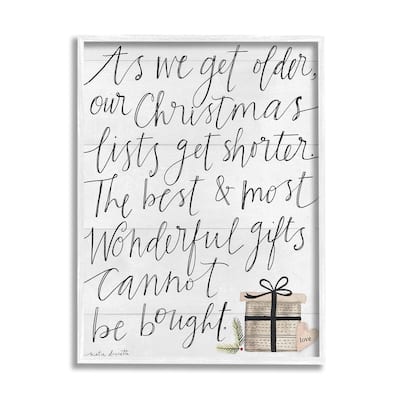 Stupell Christmas Lists Get Shorter Motivational Phrase Holiday Happiness Framed Wall Art