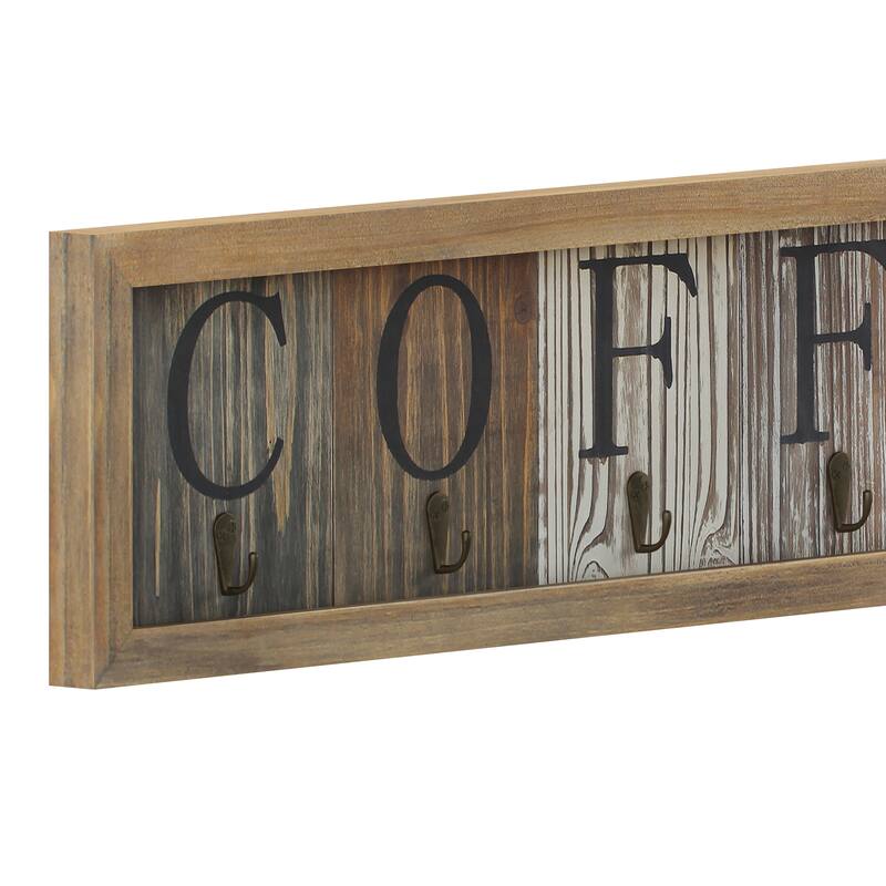Wall Mount Printed Coffee Mug Rack