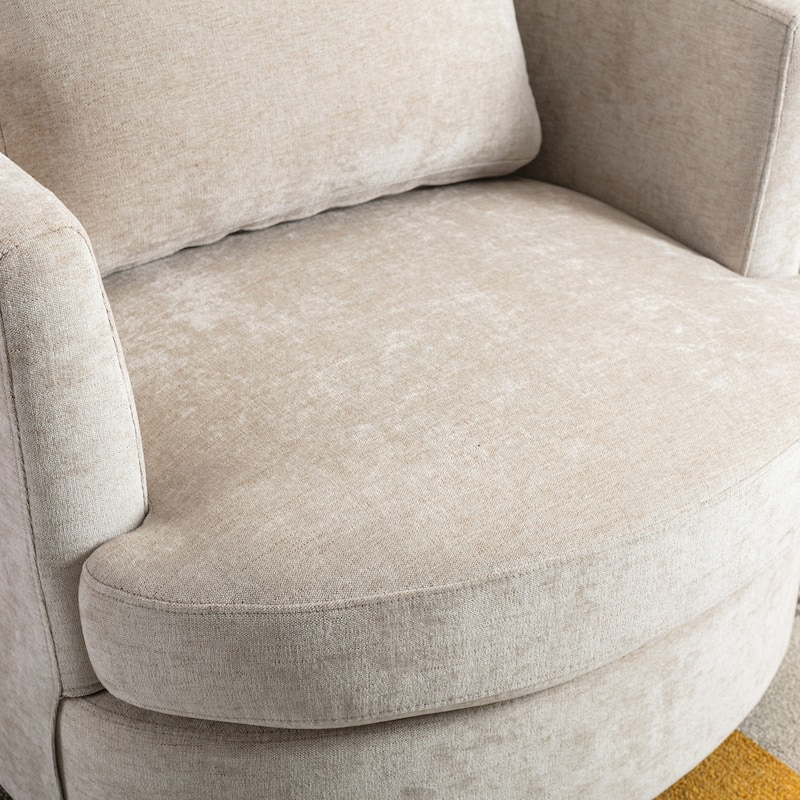 Modern Upholstered Swivel Barrel Chair(Set Of 2)