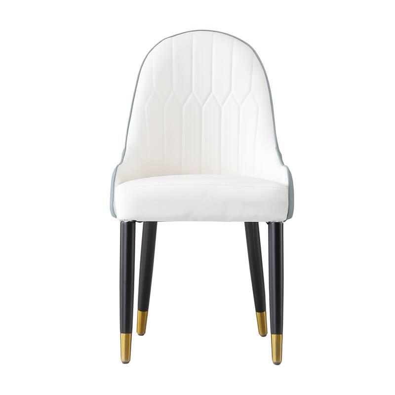 Dining Chair with PU Leather metal legs for Living Room Dining Room Reception Room (Set of 2)
