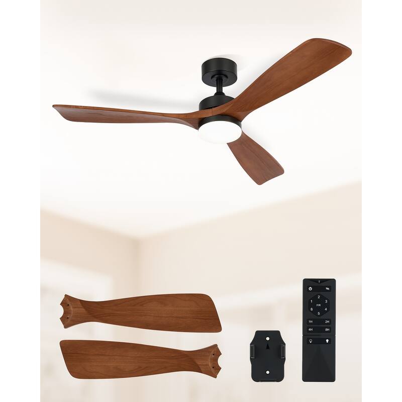 CO-Z 52" 3 -Blade Color-Changing LED Ceiling Fan With Light and Remote