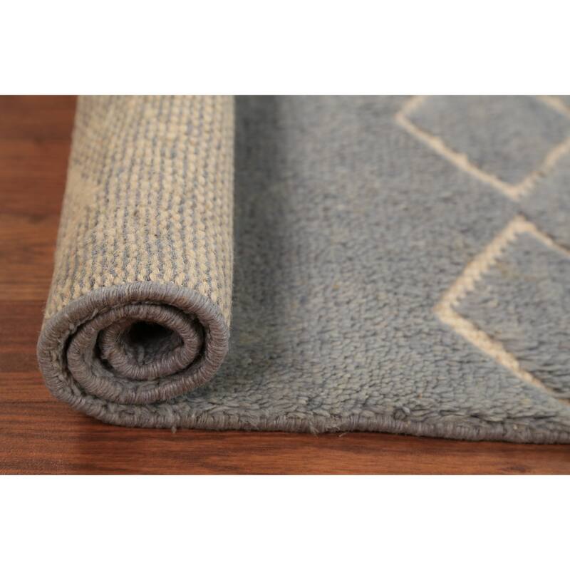 Contemporary Moroccan Oriental Foyer Rug Handmade Wool Carpet - 2'0"x 3'0"