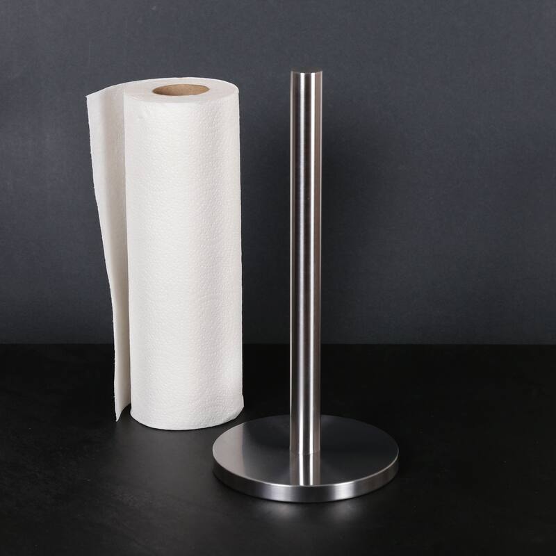 Creative Home Weighted Stainless Steel Paper Towel Holder - 5.9" x 5.9" x 13"