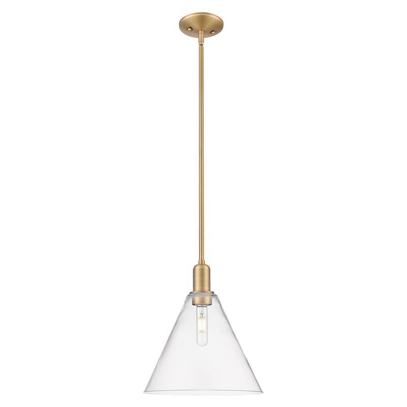 Innovations Lighting Endless Possibilities Arcadia - Berkshire Glass - 1 Light 12" Stem Hung Mini Pendant - Clear/Brushed Brass