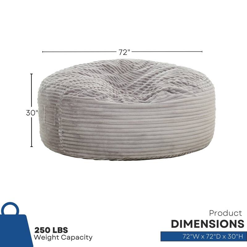 Sealy® Kade Faux Fur 6ft Foam Bean Bag Lounger