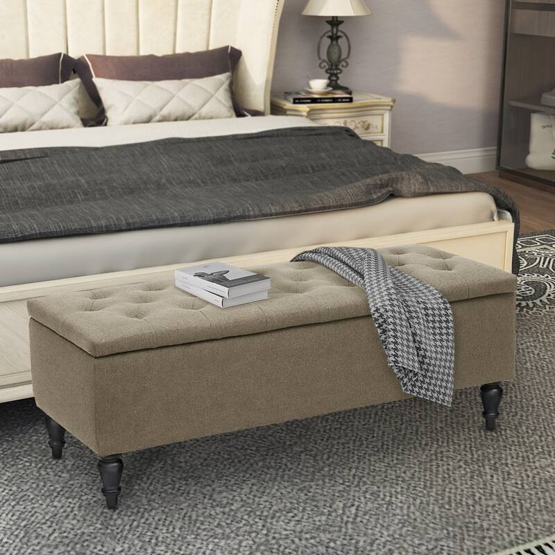 Maypex 45" Fabric Upholstered Tufted Storage Bench