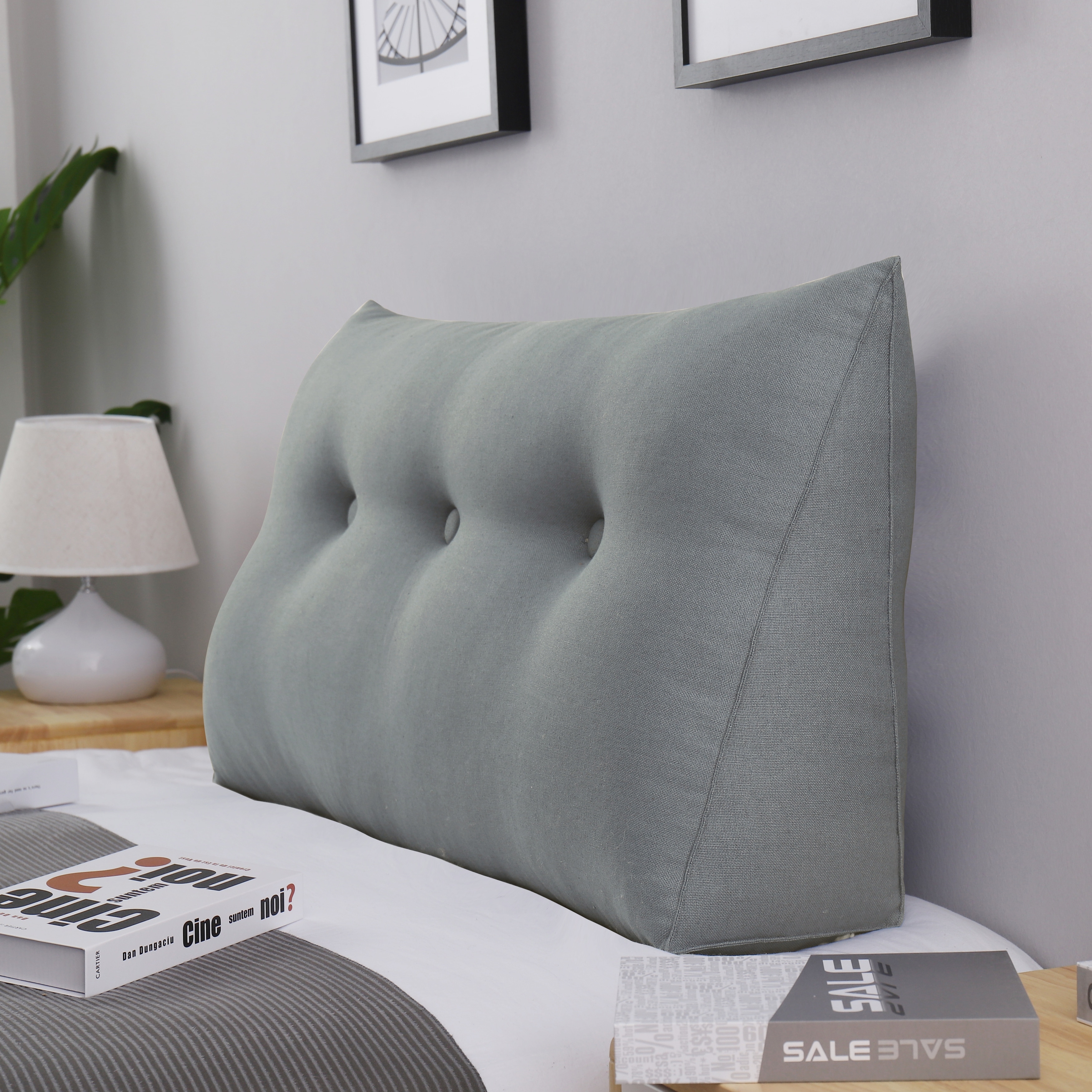 gray pillows for bed