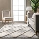 preview thumbnail 6 of 7, Nuloom Eimile Diamond Trellis Shag Area Rug
