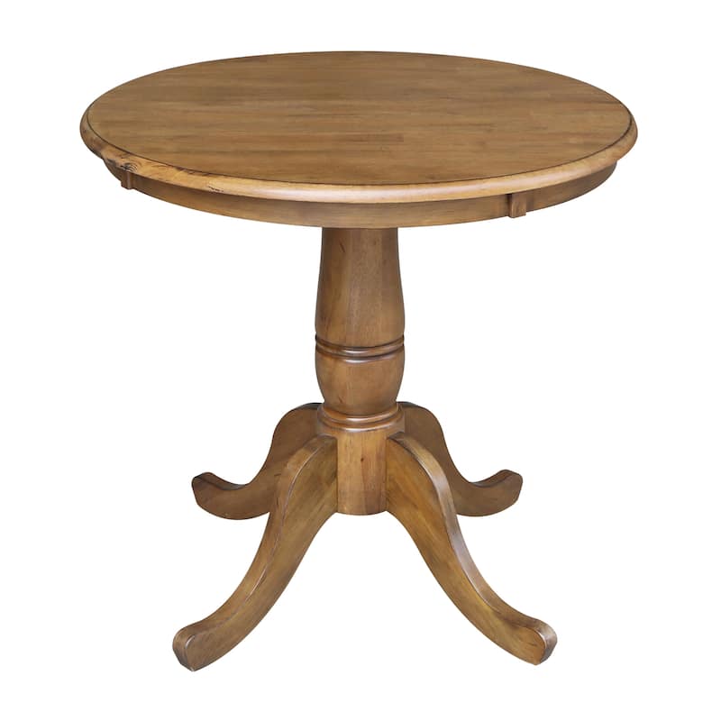 International Concepts 30-inch Round Pedestal Table - 29.1"H - Pecan