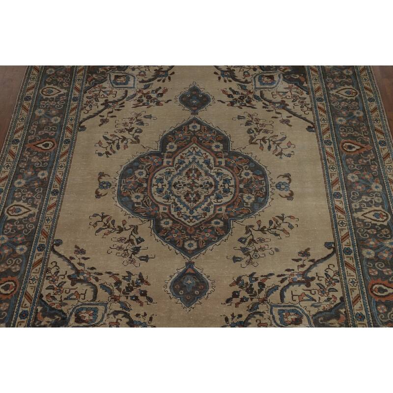 Tabriz Persian Vintage Area Rug Handmade Wool Carpet - 8'5" x 11'0"