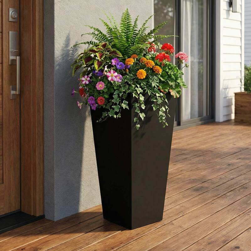 Metal Planters for Outdoor Plants Planter Box - Black-1PC - 14"X30"