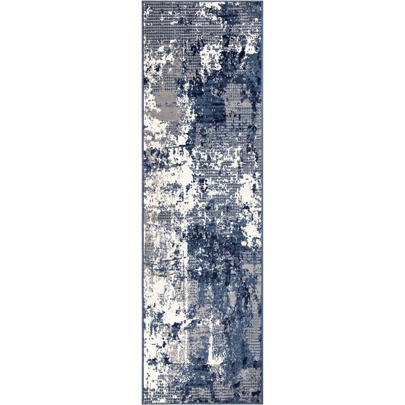 Power Loomed Abstract Modern Durable Area Rug - 90' X '27' X '0.5