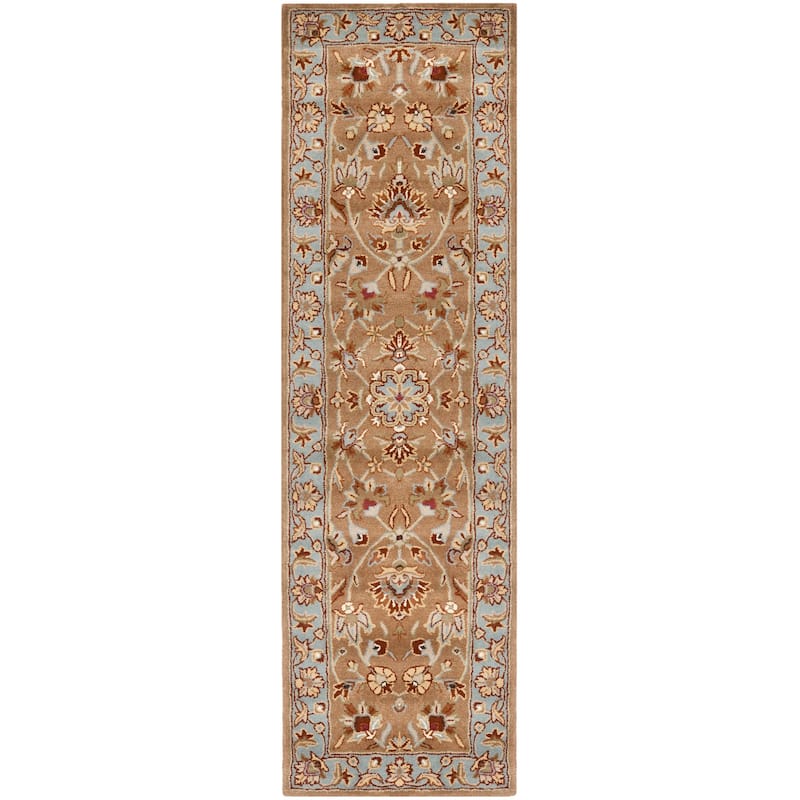 SAFAVIEH Handmade Heritage Heritage Bloom Brown/ Blue Wool Rug