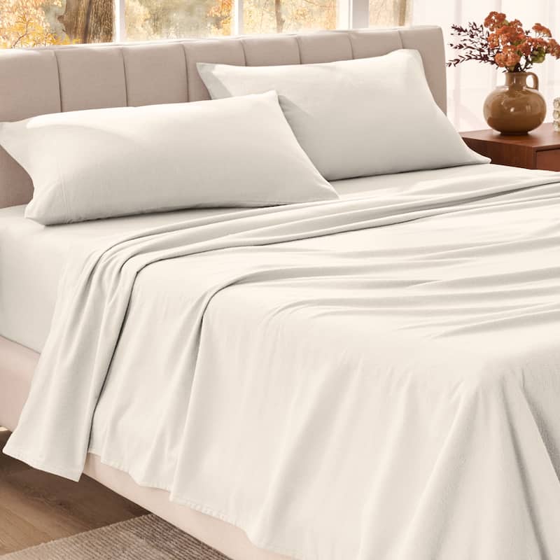 Bare Home Organic Cotton Flannel Sheet Set - King - Cream