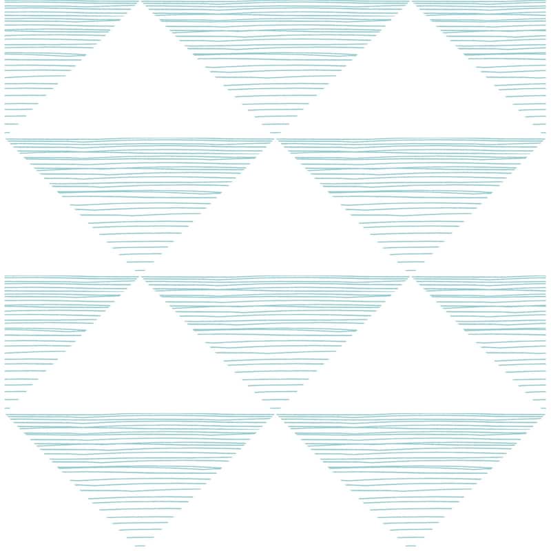 Seabrook Designs Day Dreamers Geo Stripe Unpasted Wallpaper - 20.5 in. W x 33 ft. L - Teal