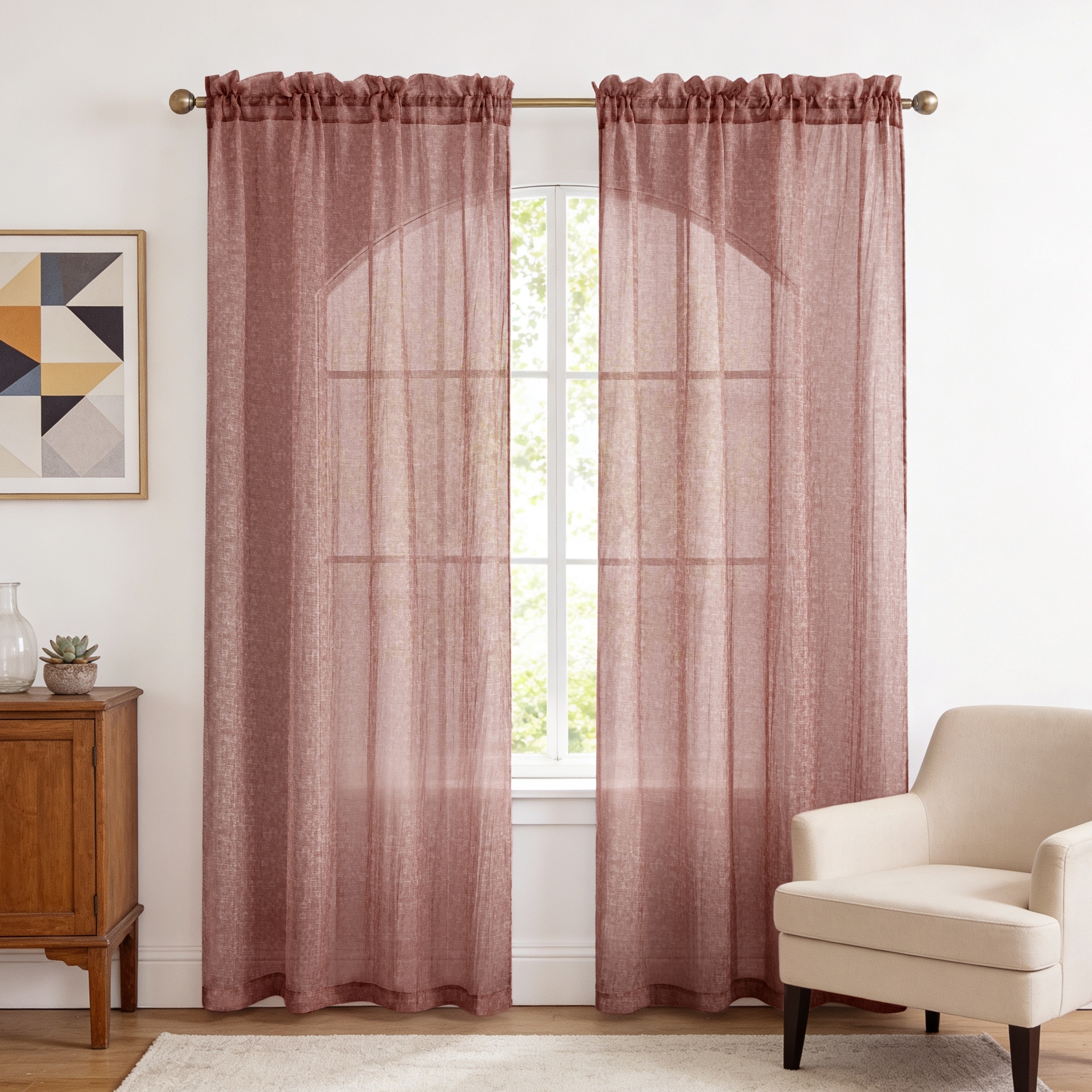 Crinkle Sheer Rod Pocket Pair