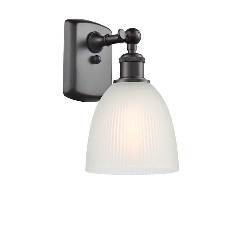 Innovations Lighting Castile 11" Tall Bathroom Sconce - Oil Rubbed Bronze / White
