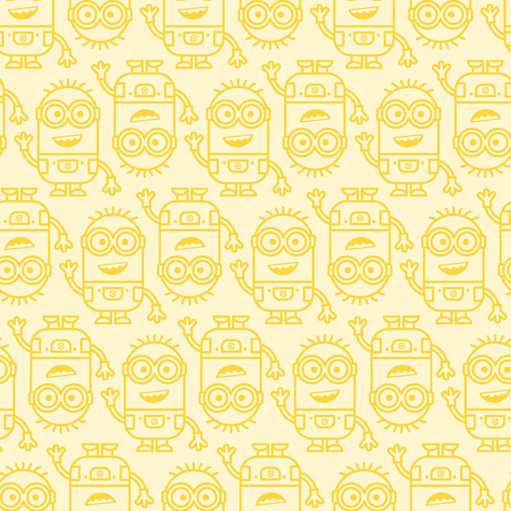 Minions Line Art Yellow Peel and Stick Wallpaper by RoomMates