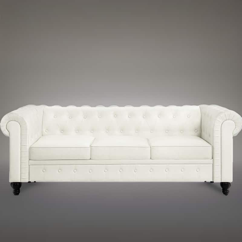 Elegance Chesterfield Mid-Century Modern Sofa, Loveseat & Chair – Luxurious Comfort for Cozy Living Rooms