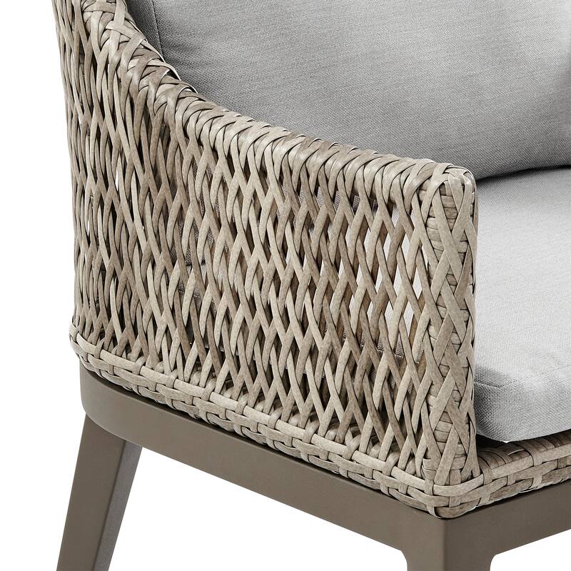 Silvana 5 Piece Gray Aluminum Outdoor Dining Set with Gray Fabric