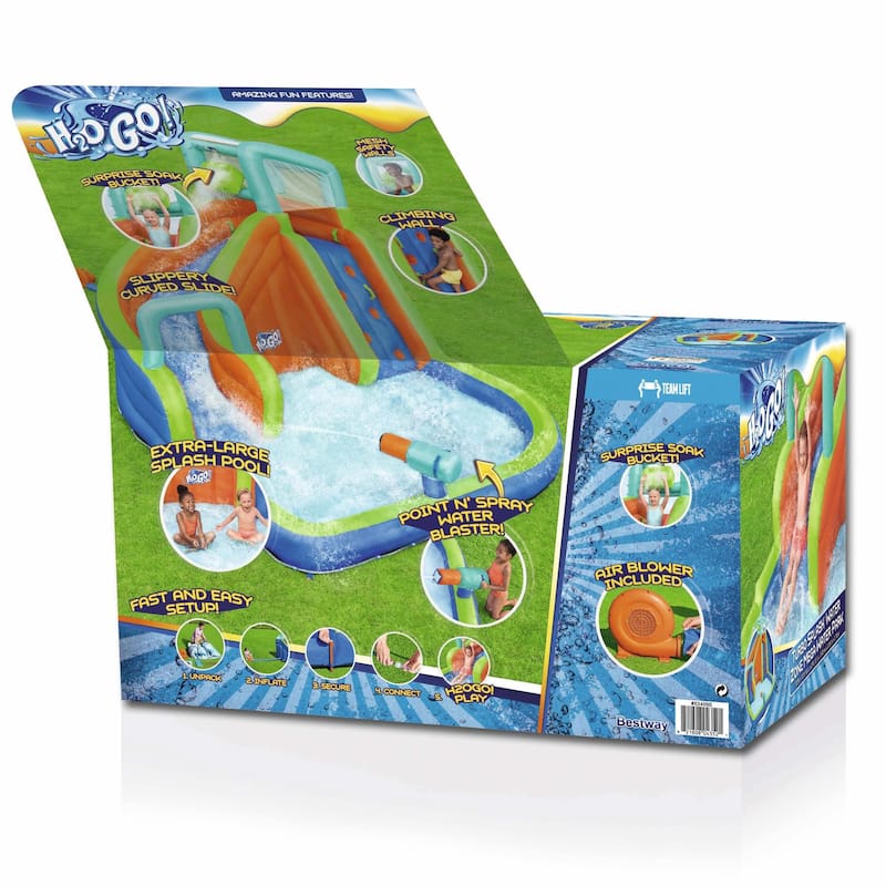 Bestway H2OGO! Turbo Splash Zone Inflatable Water Park with Slide & Soak Bucket - 47.9