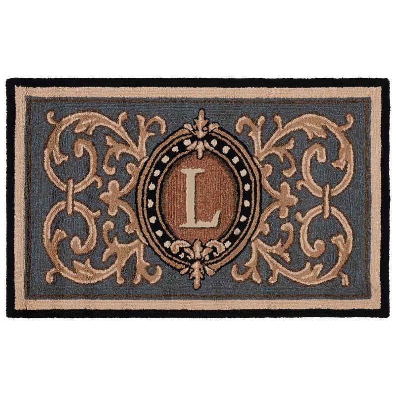 SAFAVIEH Handmade Monogram Griseldis Casual Rug - 2'6" x 4' - L - Blue - Rectangle