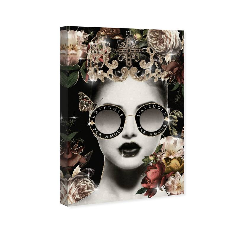 Wynwood Studio Canvas Fashion and Glam Royal Duchess and Her Crown Gold and Glam Wall Art Canvas Print