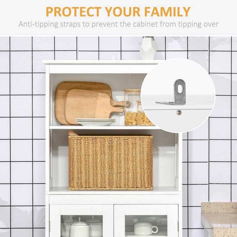 Freestanding Storage Cabinet Buffet with Hutch