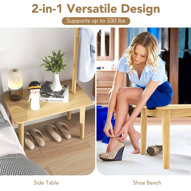 Costway End Table with Coat Rack 2-in-1 Side Table 3 Hooks for Hats - See Details