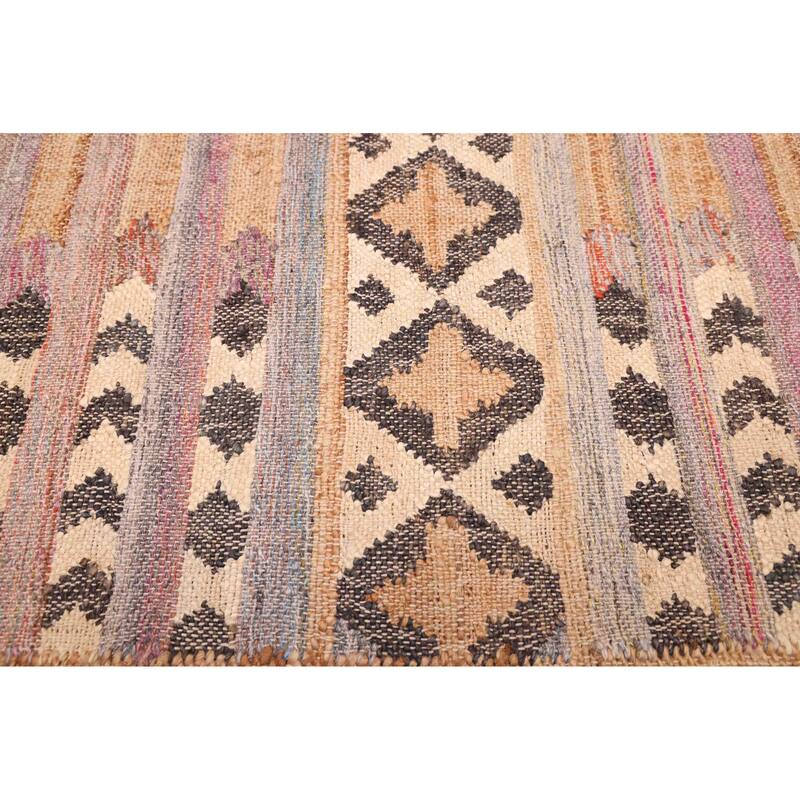 ECARPETGALLERY Flat-Weave Palas Denizli Tan Jute Kilim - 5'4 x 7'6