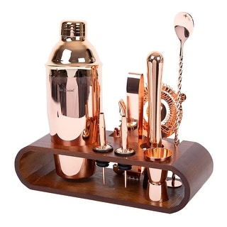 Bar Social 10 piece Bartender Cocktail Shaker Set with Stand
