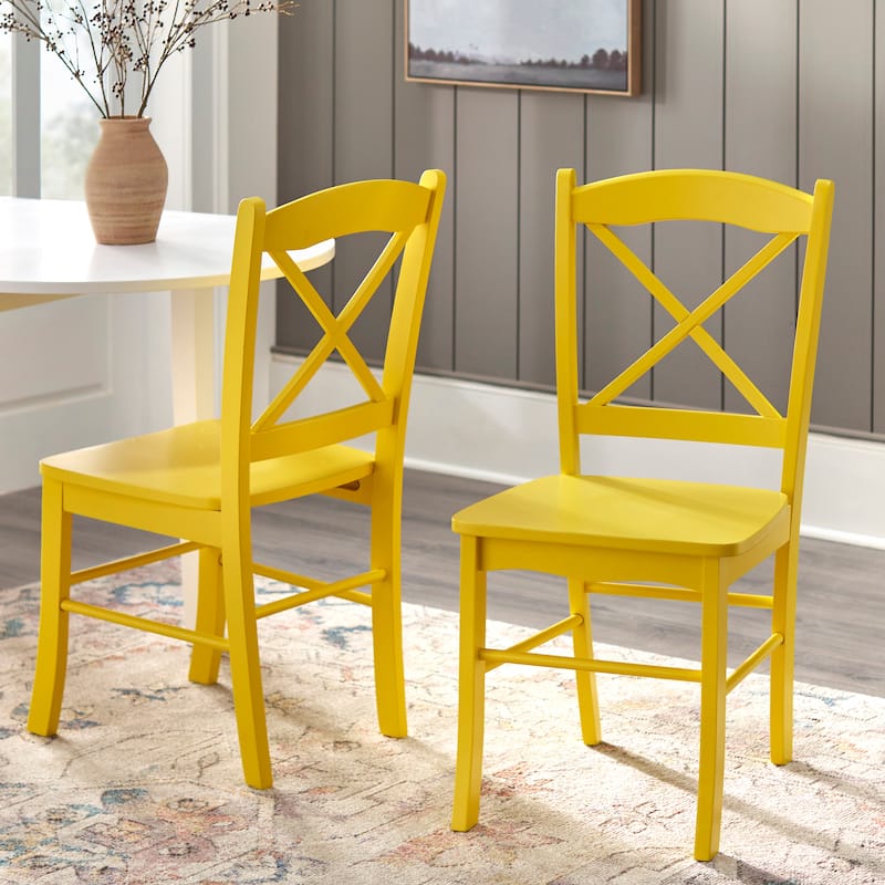 Simple Living Country Cottage Dining Chairs (Set of 2) - Yellow