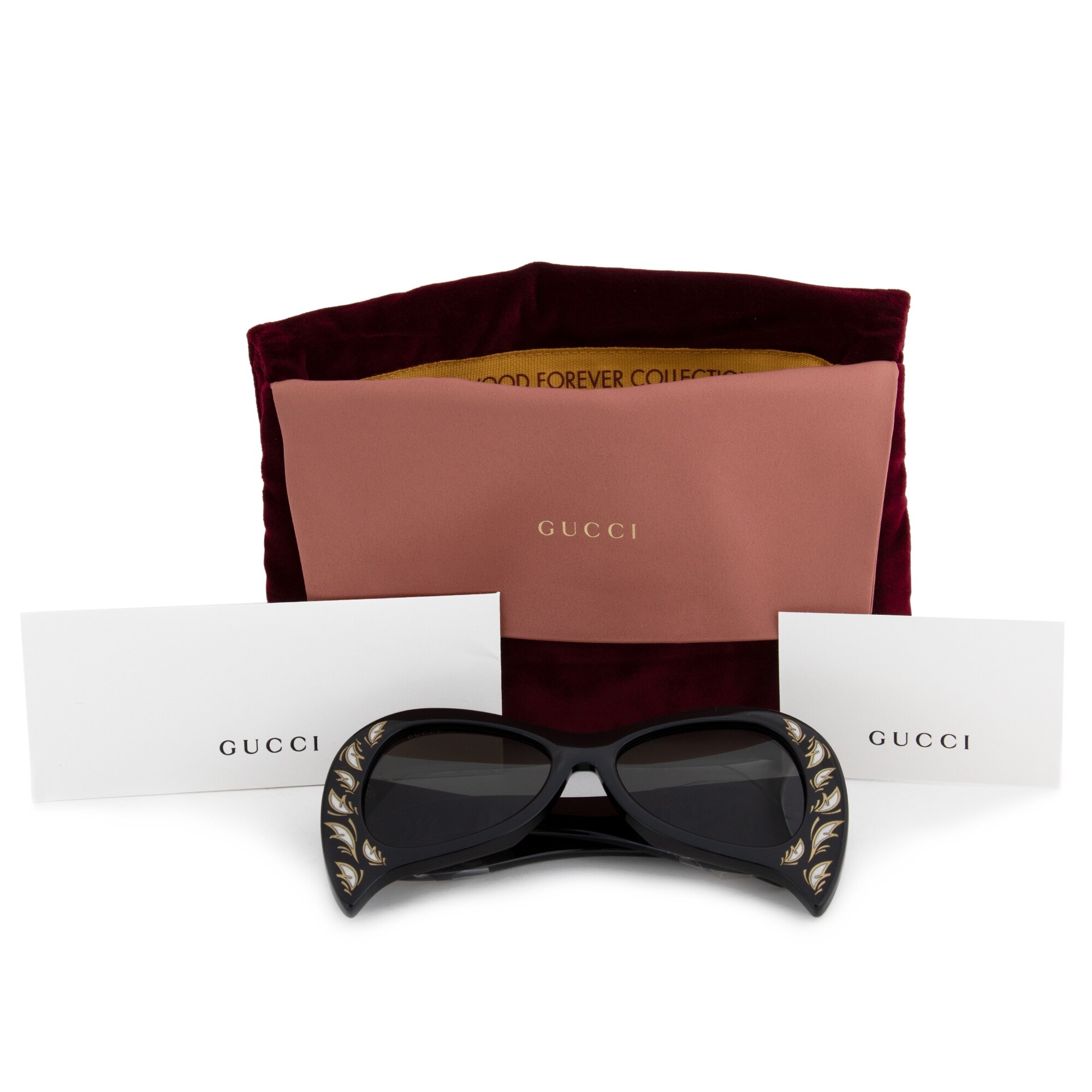 Shop Gucci Hollywood Forever Black Mother Of Pearl Oversized