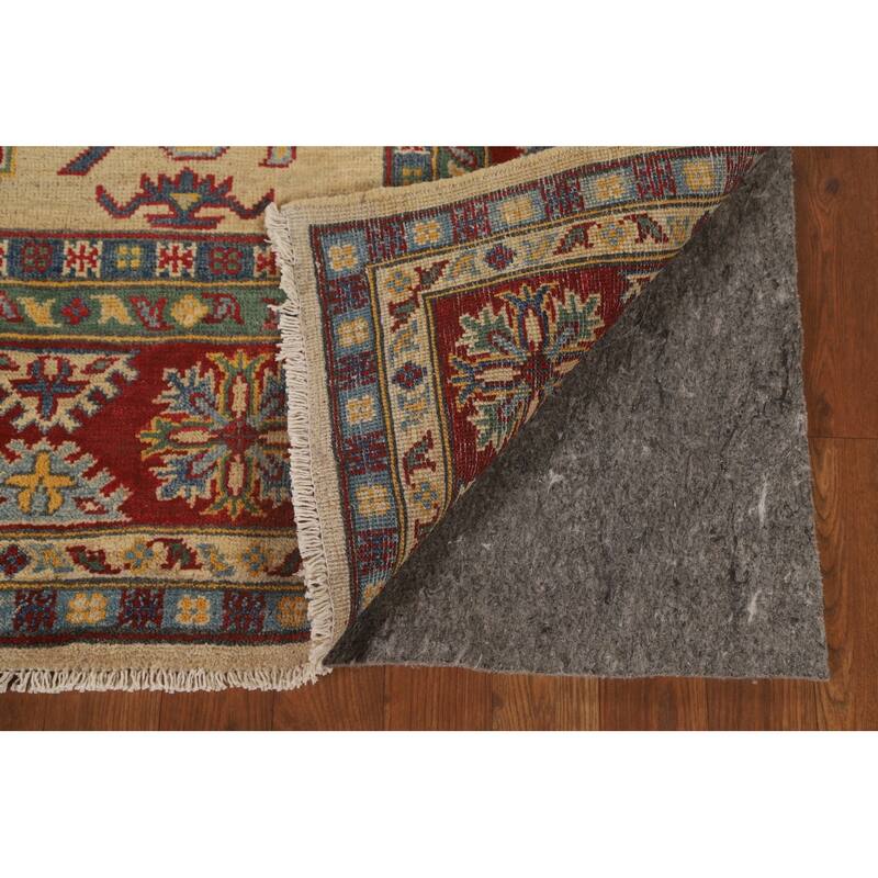 Kazak Area Rug Handmade Oriental Yellow Wool Carpet - 5'2" x 6'7"