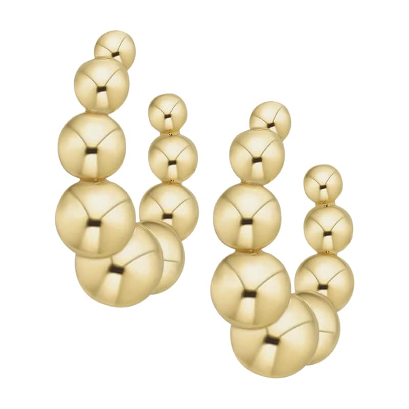 Victoria Townsend Gold Plated Ball Bead Hoop Earrings - Yellow