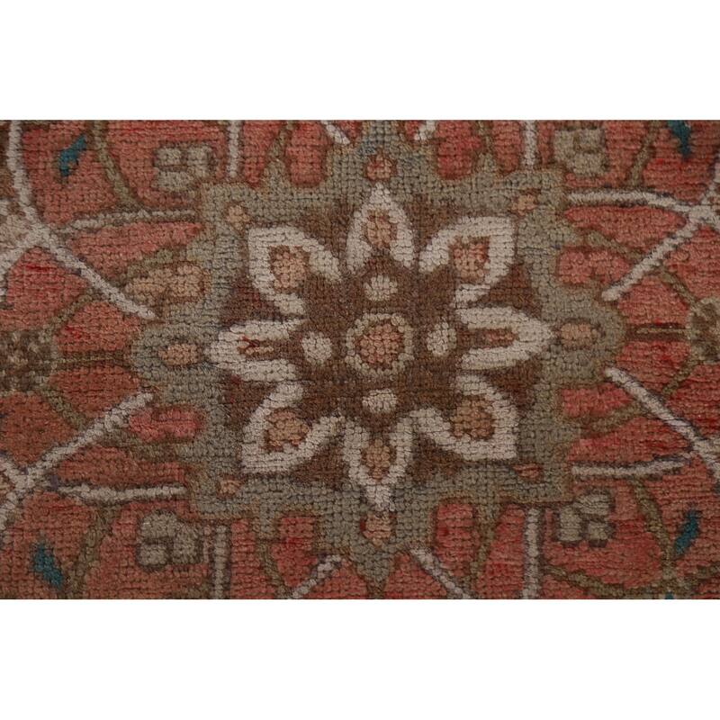 Hand Knotted Oriental 100% Wool Carpet Traditional Floral Red Heriz Area Rug - 9' 3'' X 6' 4''
